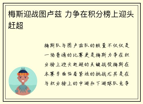 梅斯迎战图卢兹 力争在积分榜上迎头赶超